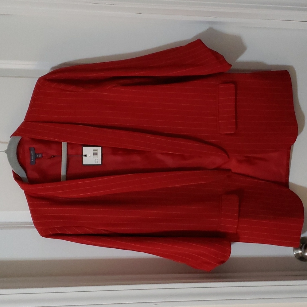 Red pin stripe jacket